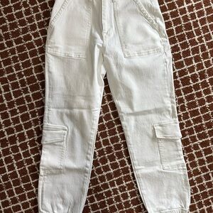 Sanctuary White Cargo Pants. Slight stretchy. From Anthropologie